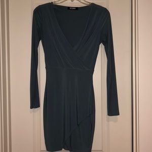 Misguided body con wrap dress